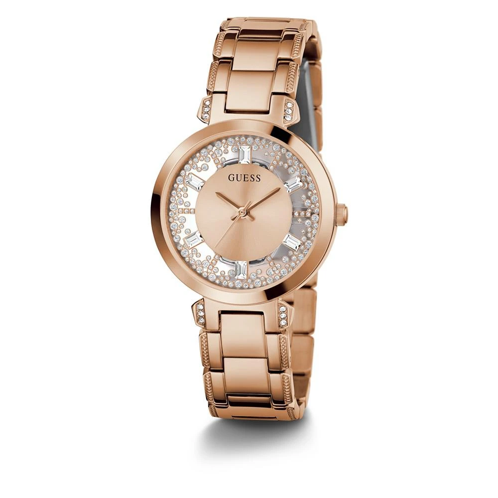 商品GUESS|Women's Quartz Rose Gold-Tone Stainless Steel Bracelet Watch 33mm,价格¥674,第5张图片详细描述