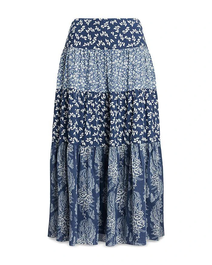 商品Ralph Lauren|Patchwork Floral Tiered Maxi Skirt,价格¥523,第5张图片详细描述