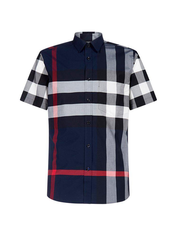 商品Burberry|Burberry Checked Short-Sleeve Shirt,价格¥2599,第1张图片