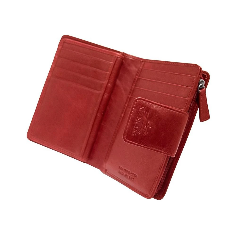 商品Mancini Leather Goods|Casablanca Collection RFID Secure Ladies Medium Clutch Wallet,价格¥698,第5张图片详细描述