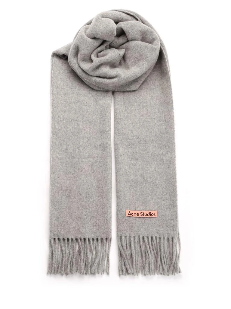 商品Acne Studios|Acne Studios Logo Patch Fringed Scarf,价格¥1380,第1张图片