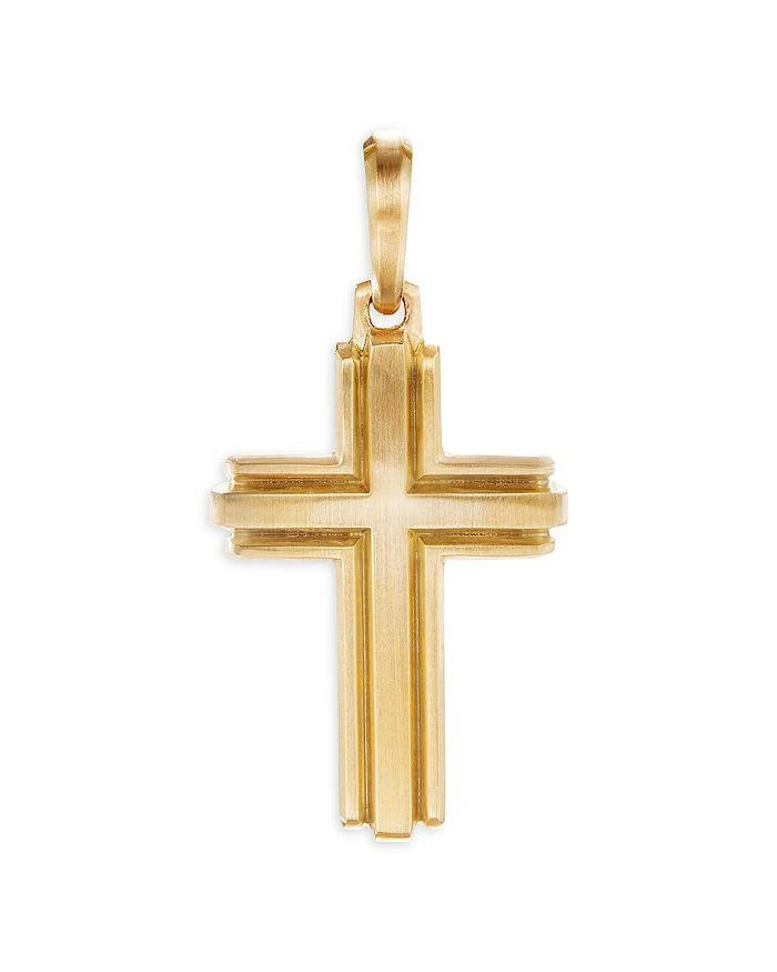商品David Yurman|Men's Deco Cross Pendant in 18K Yellow Gold, 34mm,价格¥22388,第1张图片详细描述