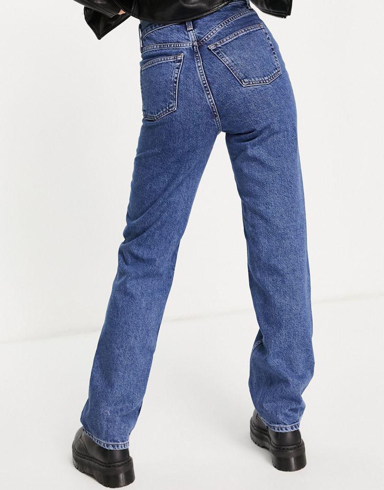 Topshop Kort jean in mid blue商品第4张图片规格展示