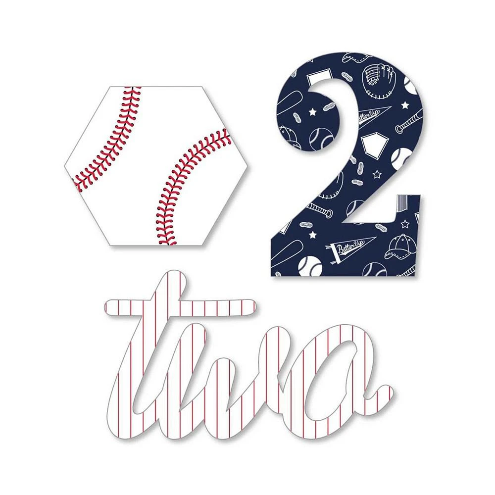 商品Big Dot of Happiness|2nd Birthday Batter Up - Baseball - DIY Shaped Birthday Party Cut-Outs - 24 Ct,价格¥90,第1张图片