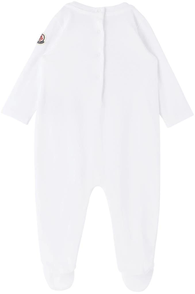 商品Moncler|Baby White Printed Jumpsuit & Bib Set,价格¥1191,第3张图片详细描述