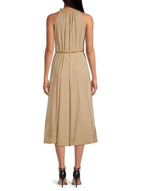 商品Michael Kors|Chain Cotton-Blend Halter Midi-Dress,价格¥667,第5张图片详细描述