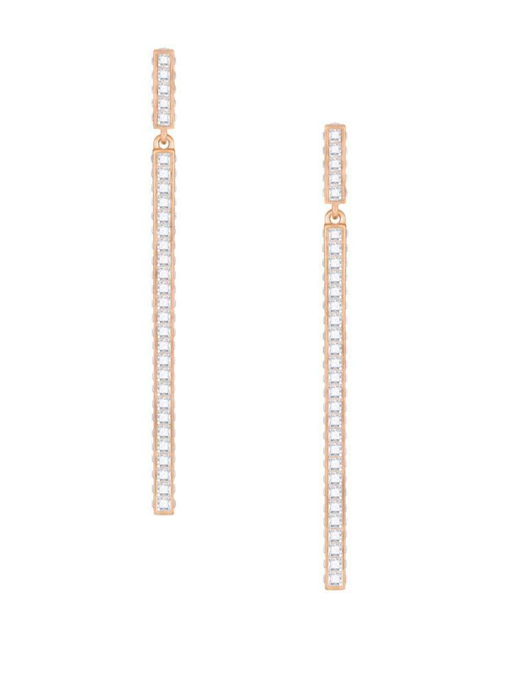 商品Swarovski|Game 18K Rose Gold-Plated & Crystal Studded Linear Earrings,价格¥750,第1张图片