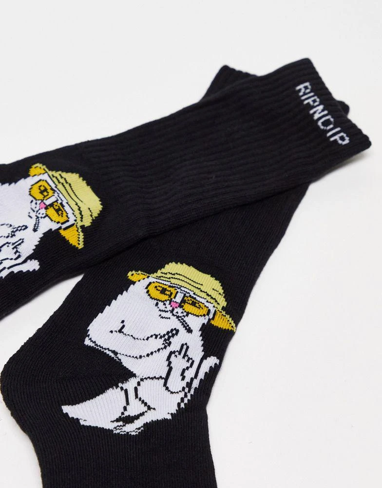商品Rip N Dip|RIPNDIP nermal s thompson socks in black,价格¥89,第4张图片详细描述