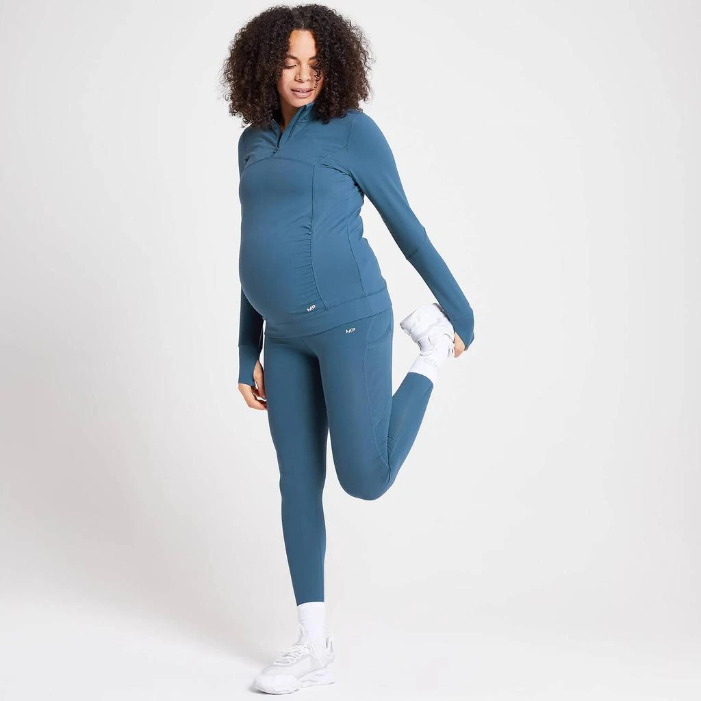 商品Myprotein|MP Women's Power Maternity 1/4 Zip - Dust Blue,价格¥133,第2张图片详细描述