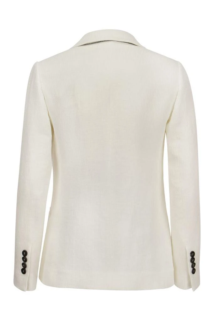 商品Brunello Cucinelli|BRUNELLO CUCINELLI Linen and cotton canneté blazer with monile,价格¥16851,第2张图片详细描述