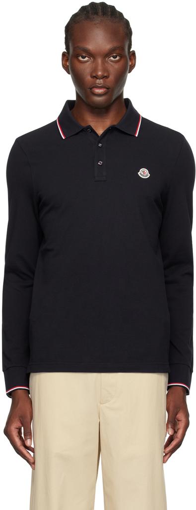 Polo de manga comprida azul-marinho image 2