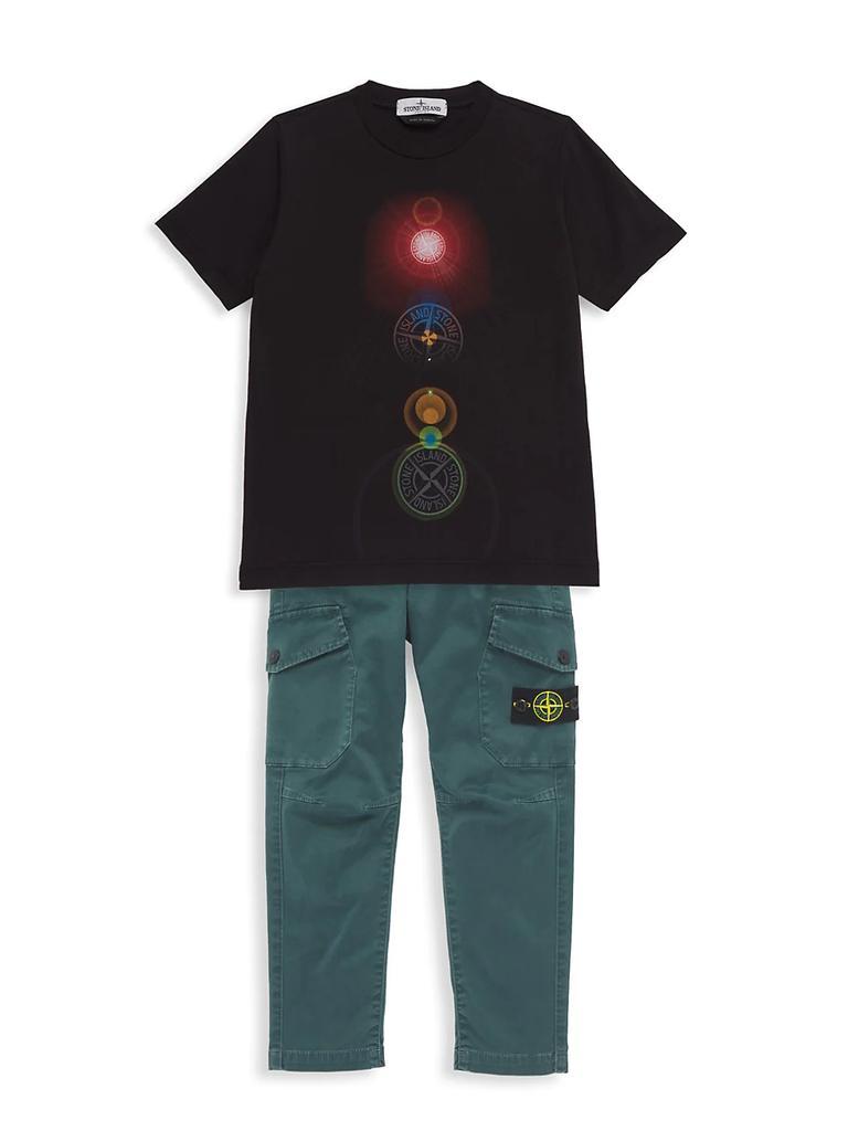 商品Stone Island|Little Boy's & Boy's Logo Light Rays T-Shirt,价格¥522-¥642,第4张图片详细描述