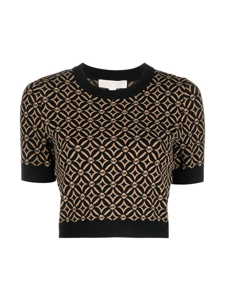 商品Michael Kors|MICHAEL Michael Kors Mk Logo Tie Short Sleeved Crew Neck,价格¥1939,第1张图片