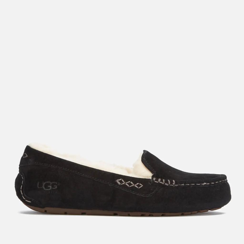 商品UGG|UGG Women's Ansley Moccasin Suede Slippers - Black,价格¥765,第1张图片