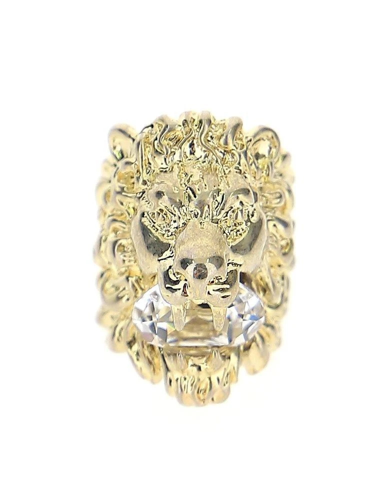 商品Gucci|Gucci Crystal Embellished Lion Ring,价格¥2425,第1张图片