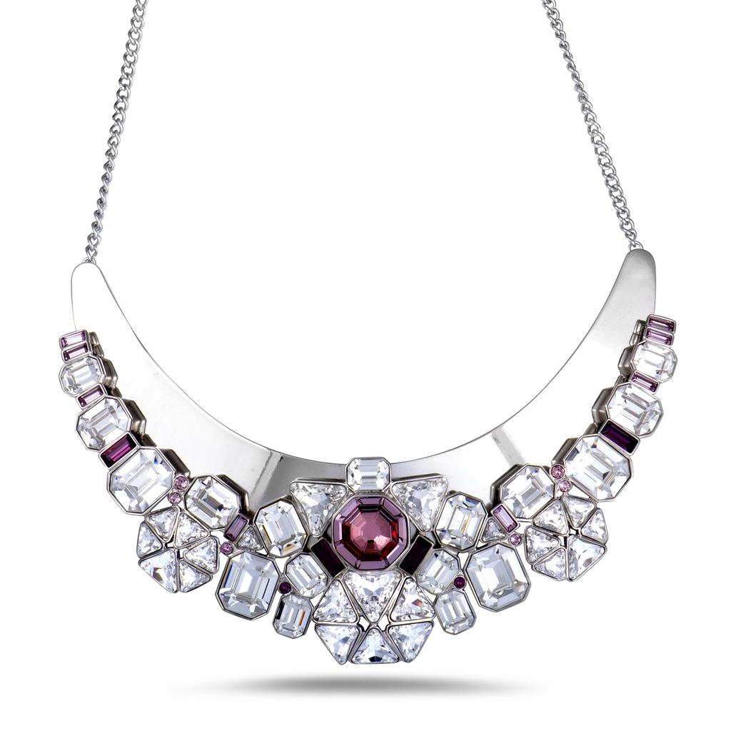 Swarovski Diana Clear and Pink Crystal Necklace商品第1张图片规格展示