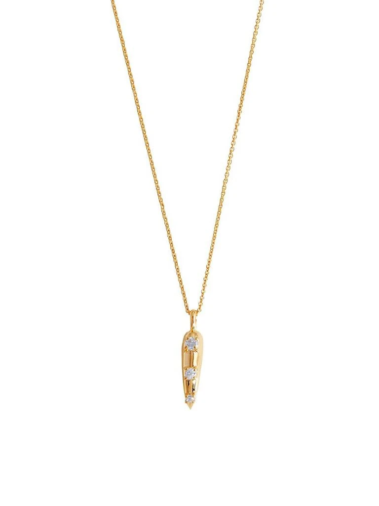 商品Missoma|18K-Yellow-Gold Vermeil & Cubic Zirconia Small Claw Pendant Necklace,价格¥603,第1张图片