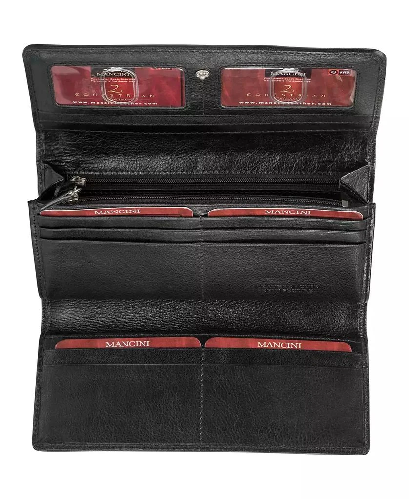商品Mancini Leather Goods|Equestrian-2 Collection RFID Secure Trifold Wallet,价格¥512,第2张图片详细描述