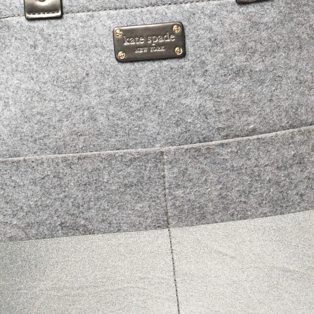 Kate Spade Grey Frosted Wool and Leather Quinn Tote 商品