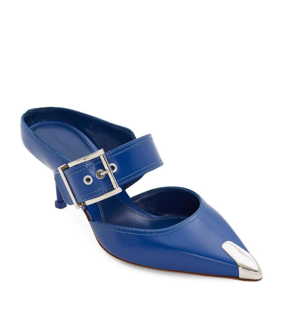 商品Alexander McQueen|Leather Metal-Cap Mules 65,价格¥9106,第2张图片详细描述