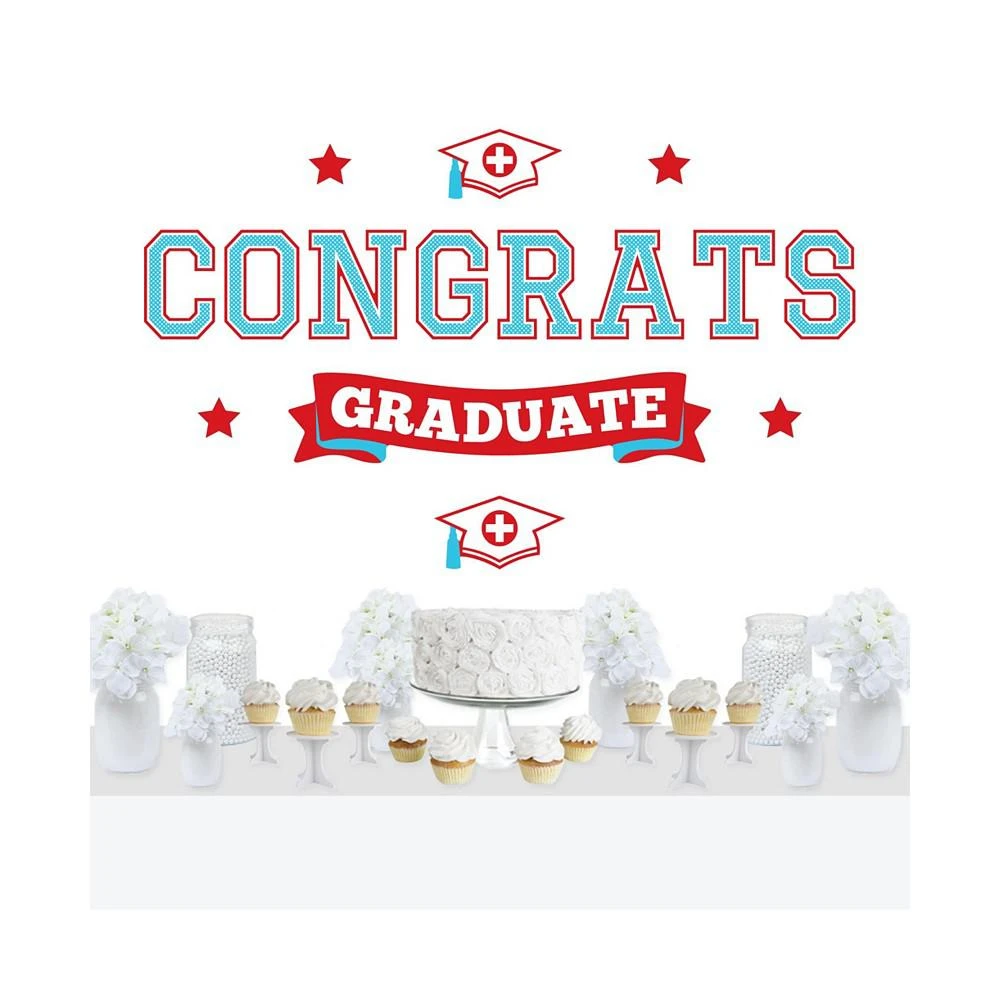 商品Big Dot of Happiness|Nurse Graduation Peel & Stick Medical Nursing Graduation Wall Decals Backdrop,价格¥261,第1张图片