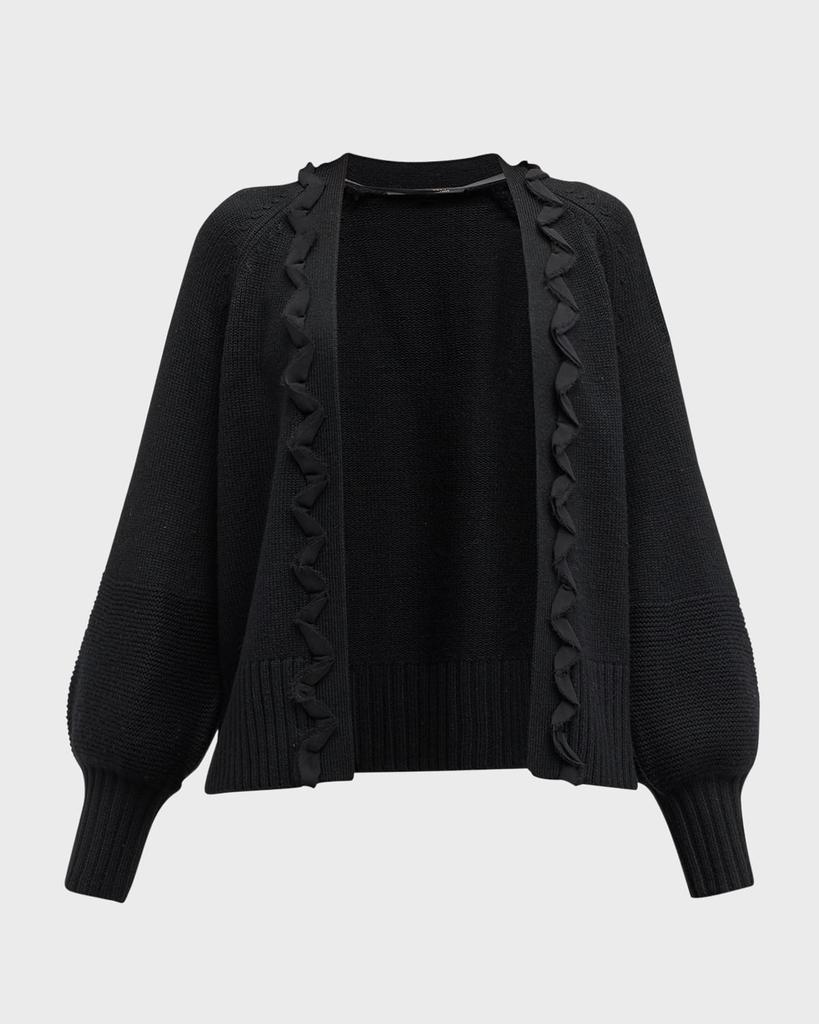 Paige Ruffle-Trim Blouson-Sleeve Sweater商品第2张图片规格展示