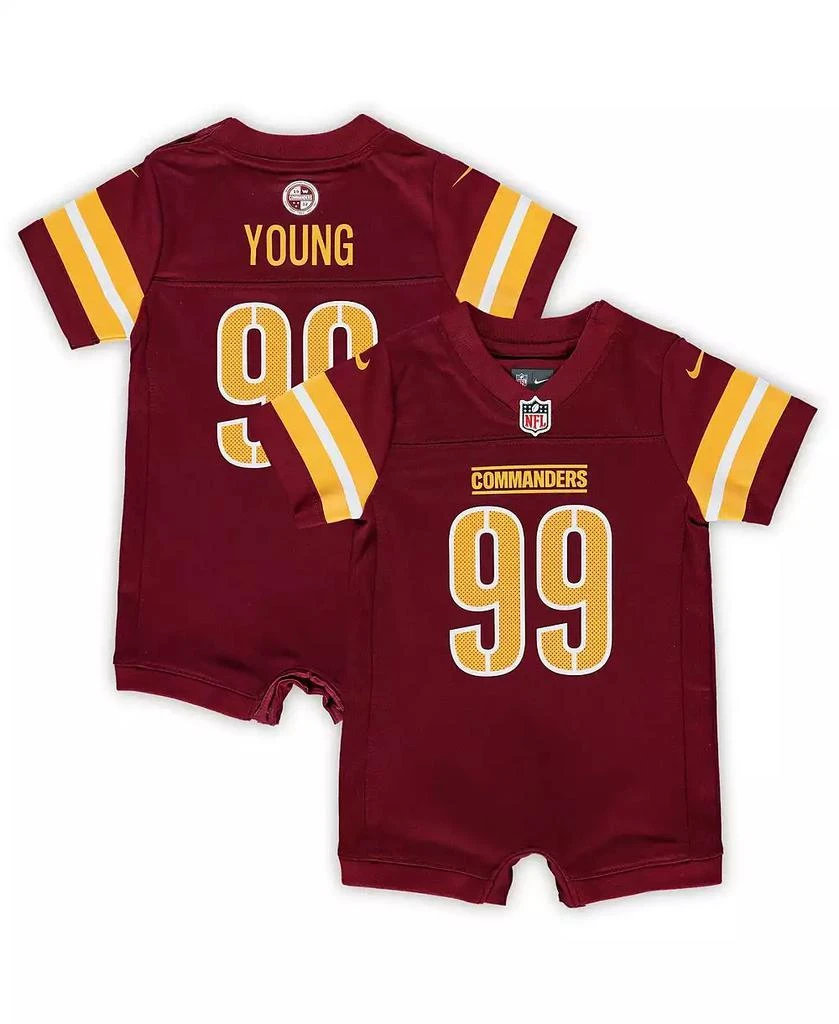 商品NIKE|Newborn and Infant Boys and Girls Chase Young Burgundy Washington Commanders Game Romper Jersey,价格¥299,第1张图片