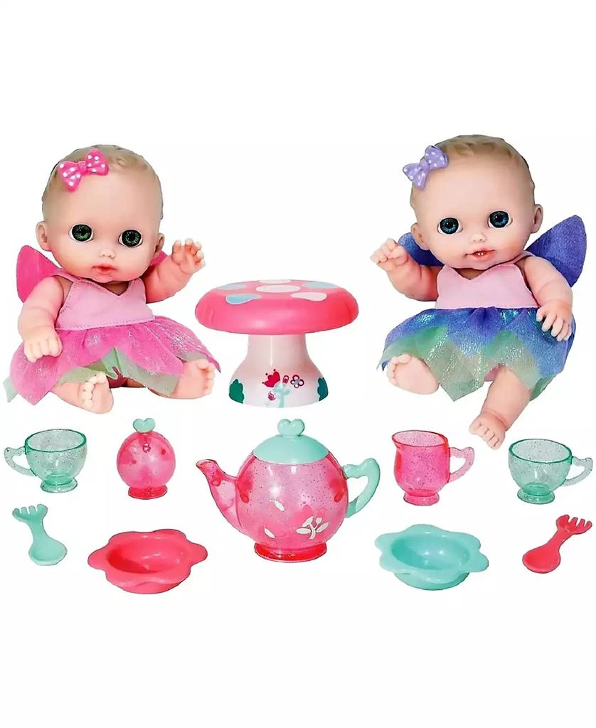 商品JC TOYS|Lil' Cutesies TWINS 8.5" All Vinyl Dolls Fairy Tea Set,价格¥188,第1张图片