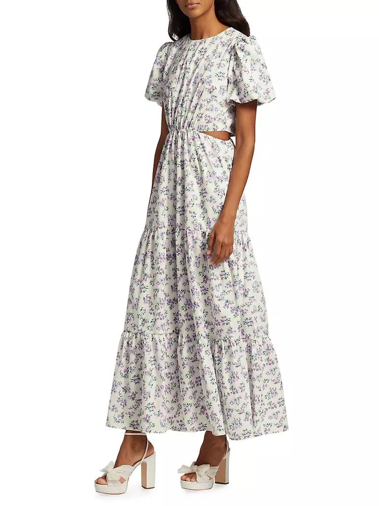 商品Wayf|Plaza Tiered Cotton-Blend Cut-Out Maxi Dress,价格¥547,第4张图片详细描述
