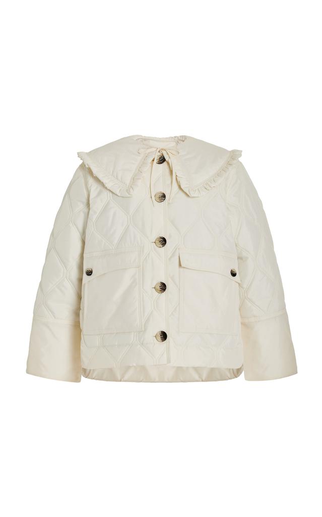 Ganni - Women's Recycled Ripstop Quilt Jacket - White - FR 38 - Moda Operandi商品第1张图片规格展示