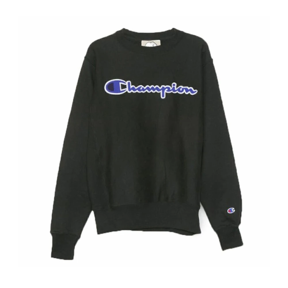 商品[国内直发] CHAMPION|CHAMPION 男士草写logo纯色加绒圆领卫衣 GF70-Y07731-BKC,价格¥205,第1张图片