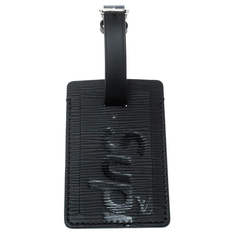 商品[二手商品] Louis Vuitton|Louis Vuitton Black Epi Leather X Supreme Luggage Tag,价格¥3248,第1张图片