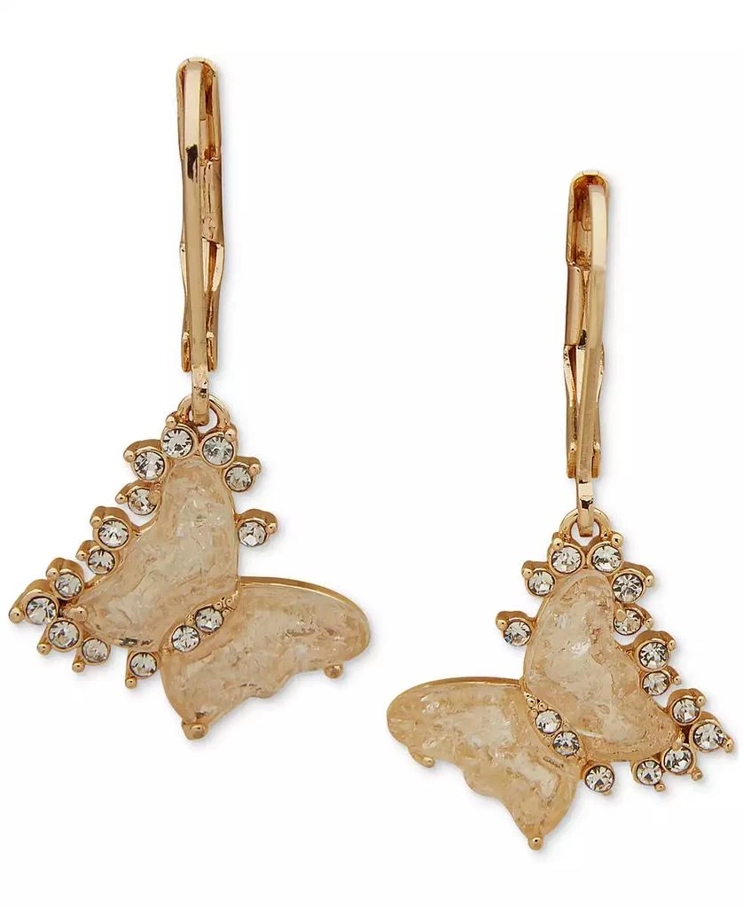 商品Lonna & Lilly|Gold-Tone White Pavé Butterfly Drop Earrings,价格¥90,第1张图片