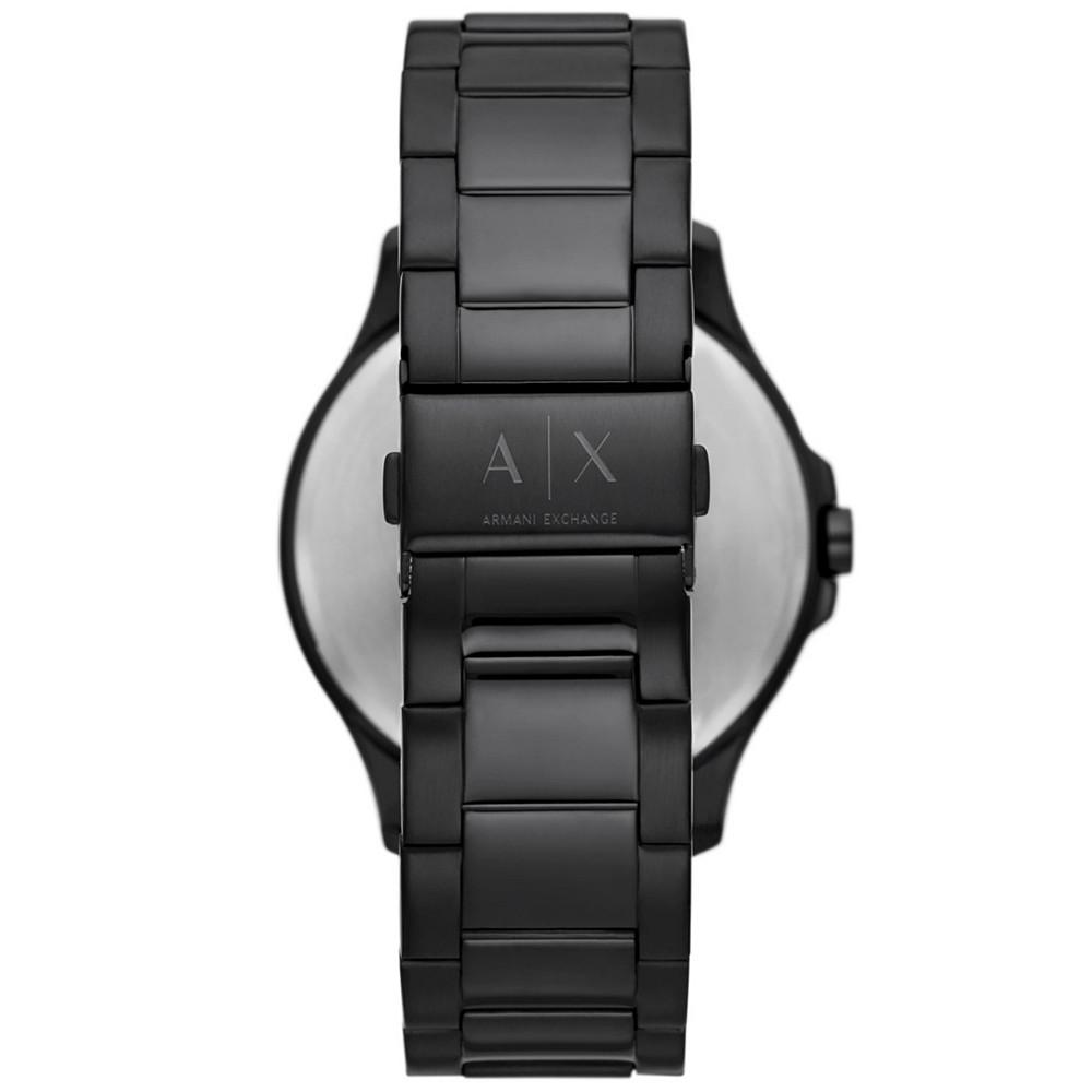 Men's Black-Tone Stainless Steel Bracelet Watch 46mm Gift Set商品第3张图片规格展示