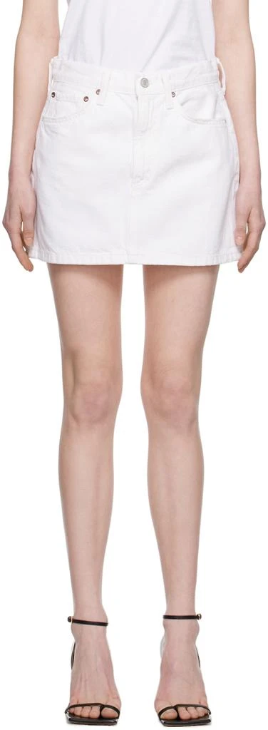 商品AGOLDE|White Liv Denim Miniskirt,价格¥666,第1张图片