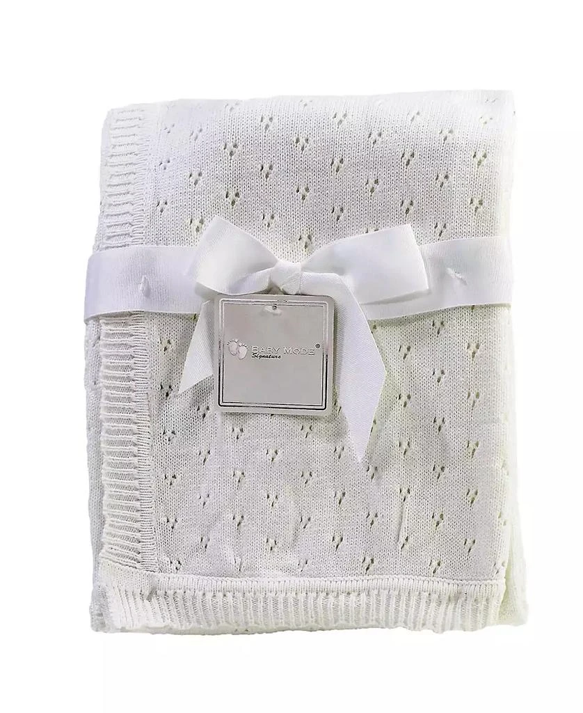 商品Baby Mode Signature|3 Stories Trading Pointelle Layette Baby Blanket,价格¥251,第1张图片