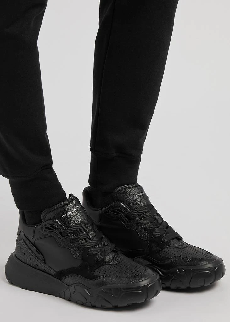 商品Alexander McQueen|Court black panelled leather sneakers,价格¥2401,第5张图片详细描述