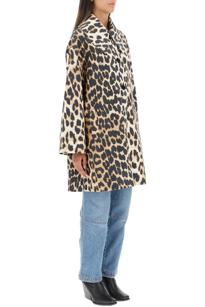 商品Ganni|OVERSIZED JACKET IN LEOPARD PRINT CANVAS,价格¥1802,第3张图片详细描述