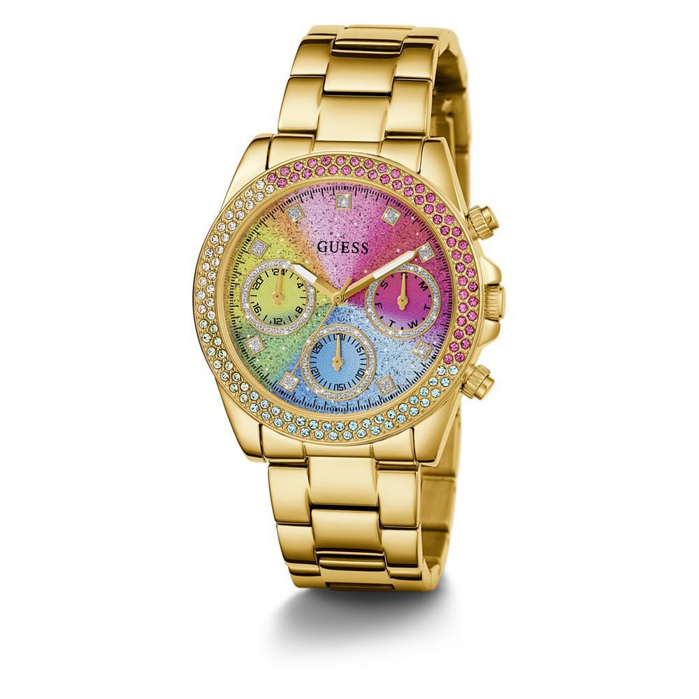 商品GUESS|Women's Gold-Tone Glitz Stainless Steel Bracelet Watch, 38mm,价格¥1347,第7张图片详细描述