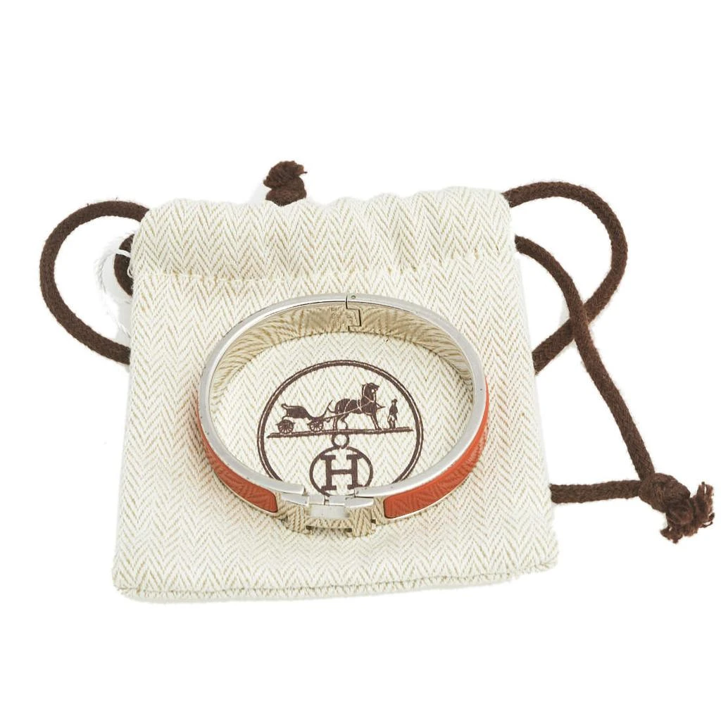 Hermès Clic H Palladium Plated Orange Enamel Narrow Bracelet 商品