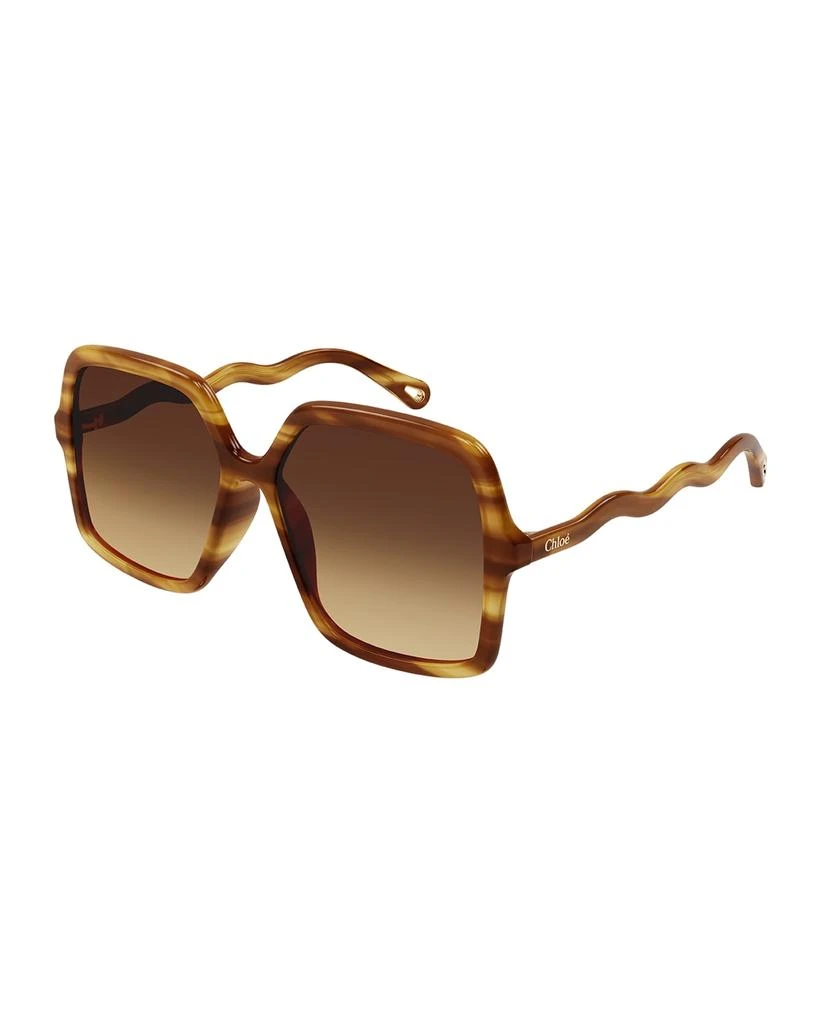 商品Chloé|Wavy Rectangle Acetate Sunglasses,价格¥2624,第1张图片