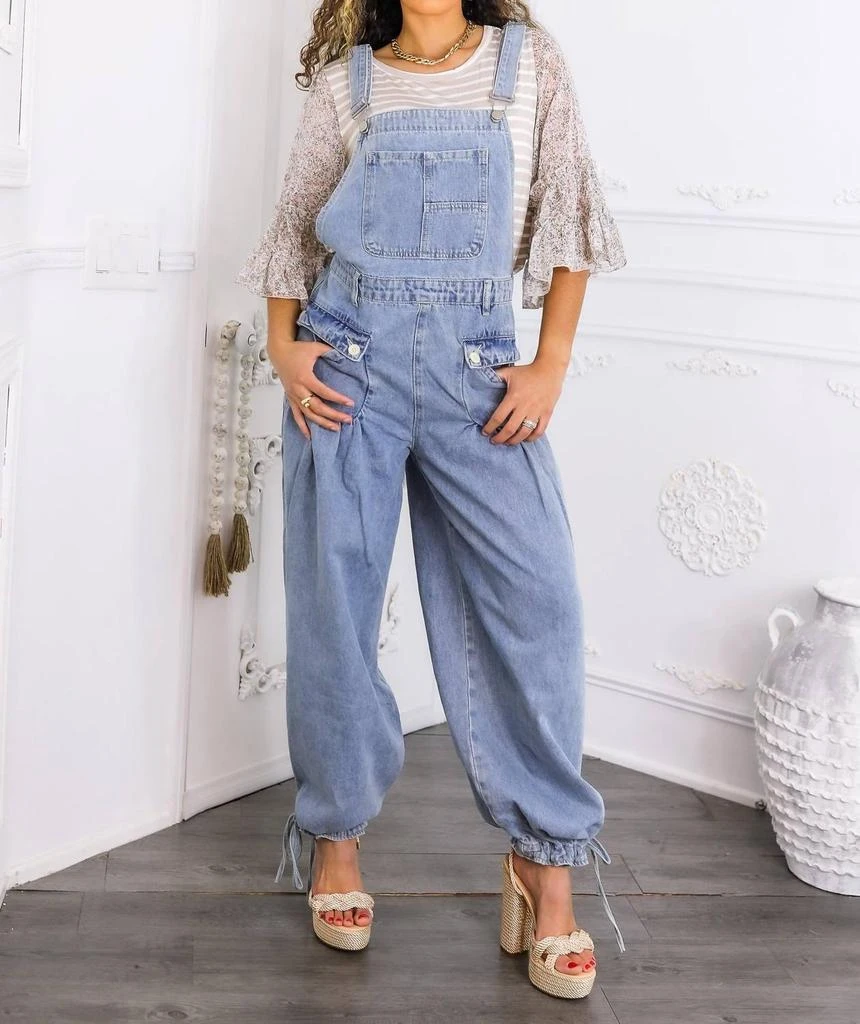 商品SurelyMine|Surelymine - Women’s Relaxed Denim Overalls Wide-leg Boho Style With Pockets,价格¥473,第3张图片详细描述
