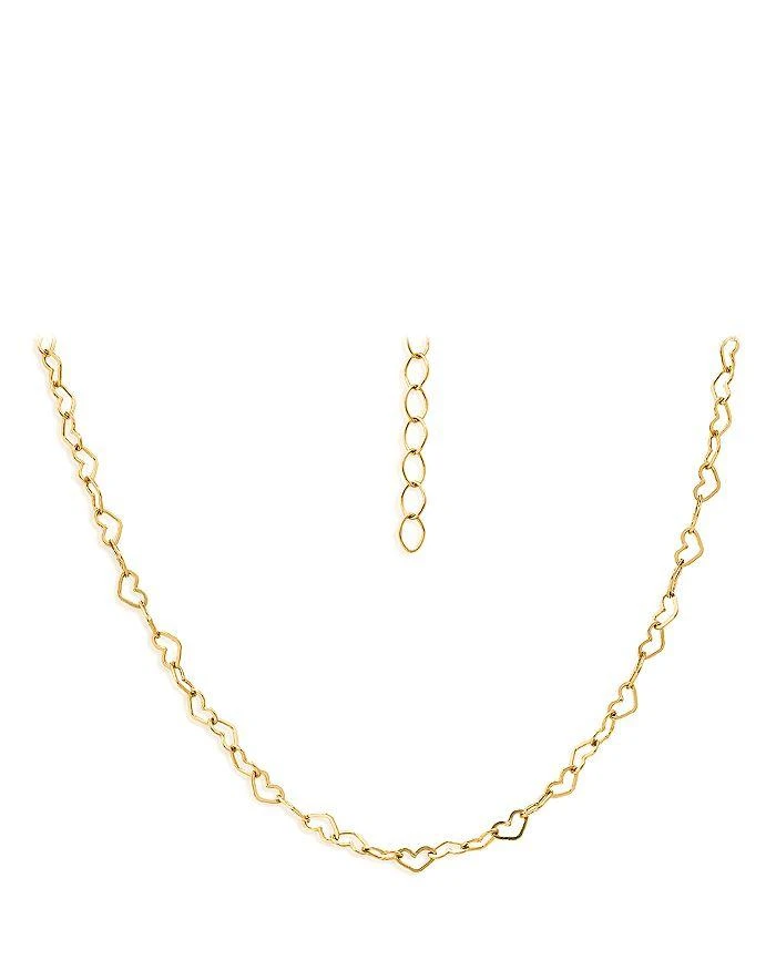 商品AQUA|Heart Link Chain Necklace, 16" - Exclusive,价格¥366,第2张图片详细描述