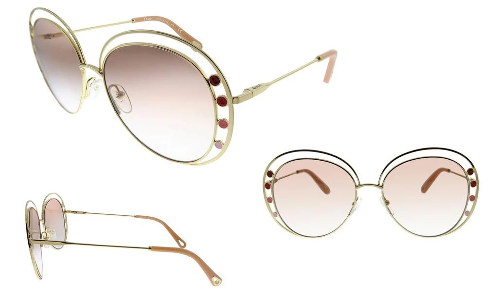 商品Chloé|Chloe CE169S Gold Aviator Sunglasses,价格¥554,第4张图片详细描述