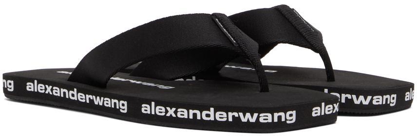 商品Alexander Wang|Black AW Flip Flop Sandals,价格¥899,第6张图片详细描述
