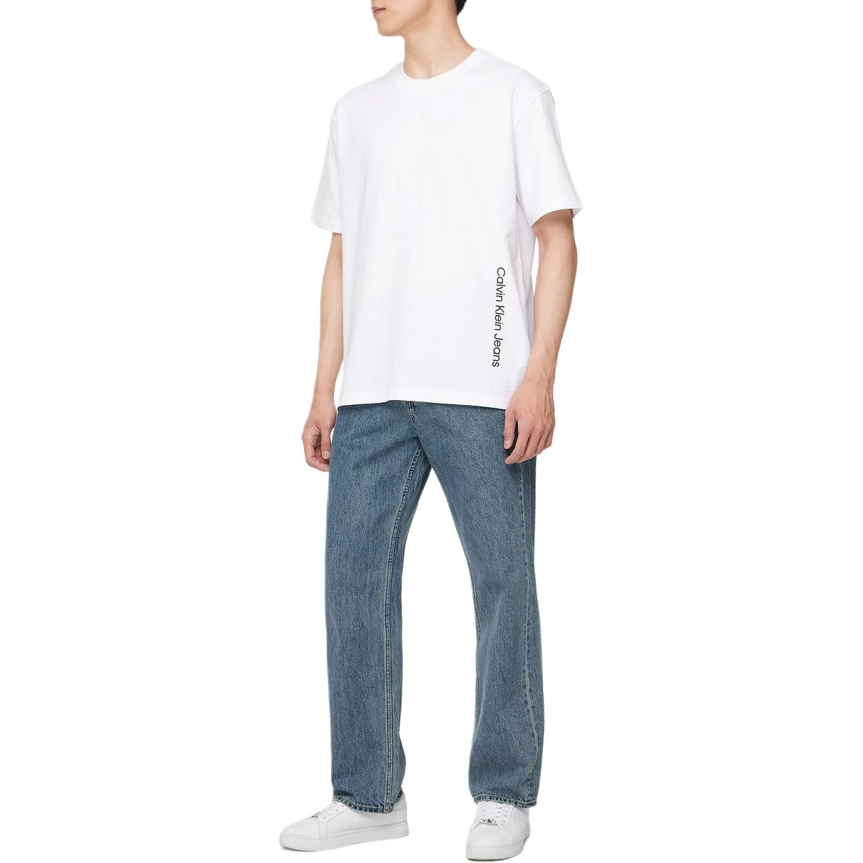 商品[国内直发] Calvin Klein|CALVIN KLEIN 宽松提花纯色短袖T恤 男款 白色,价格¥387,第6张图片详细描述