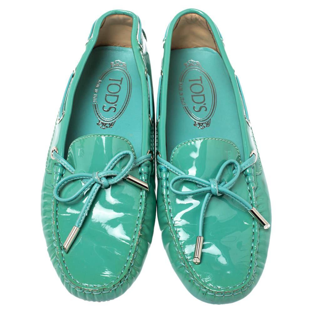 商品[二手商品] Tod's|Tod's Pale Green Patent Leather  New Gommini Loafers Size 36.5,价格¥1540,第5张图片详细描述