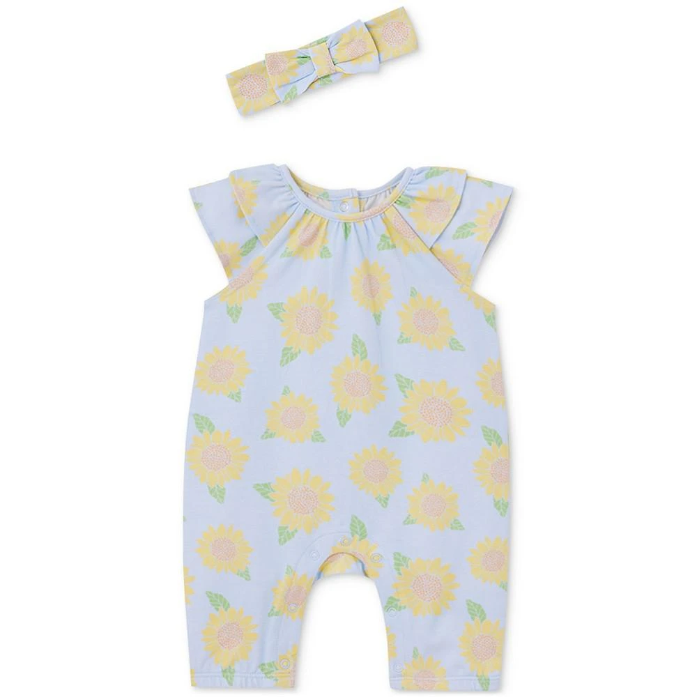 商品Little Me|Baby Girls Sunflower Jumpsuit and Headband, 2 Piece Set,价格¥76,第1张图片