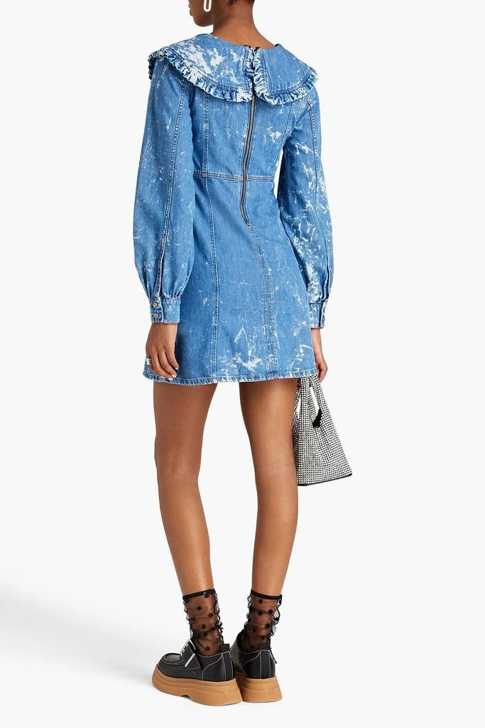 商品Ganni|Ruffled bleached denim mini dress,价格¥1244,第3张图片详细描述