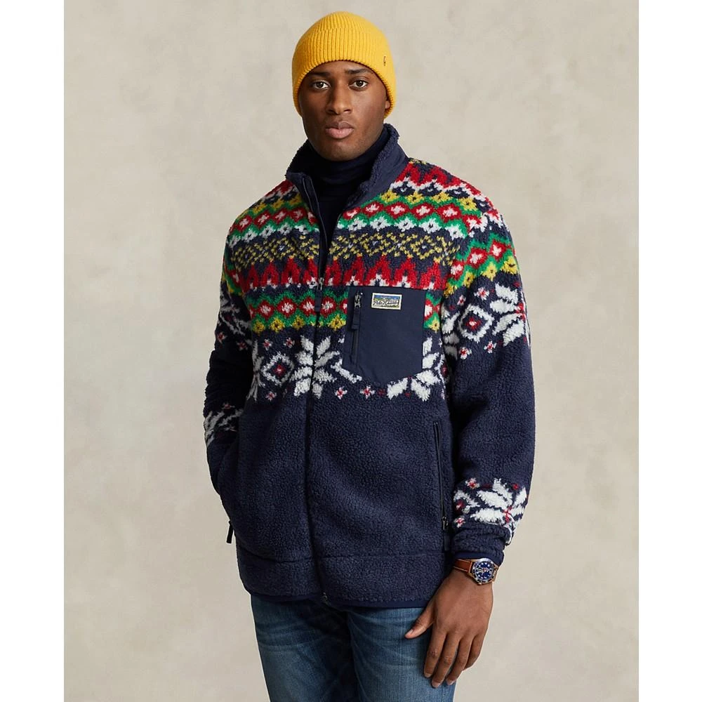 商品Ralph Lauren|Men's Big & Tall Fair Isle-Inspired Pile Fleece Jacket,价格¥1313,第1张图片